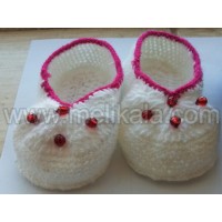 کفش کودک کاموایی تک رنگ با الیاف طبیعی