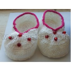 کفش کودک کاموایی تک رنگ با الیاف طبیعی